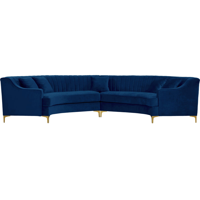 Meridian Jackson Fabric 2 pc Sectional 673Navy-Sectional IMAGE 1