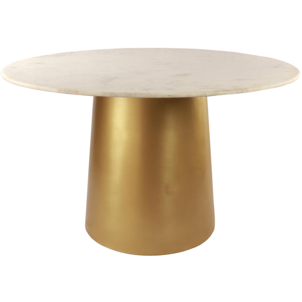 Meridian Round Sorrento Dining Table with Marble Top and Pedestal Base 727-T IMAGE 1