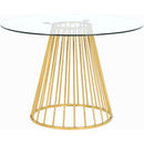 Meridian Round Gio Dining Table with Glass Top and Pedestal Base 751-T IMAGE 1