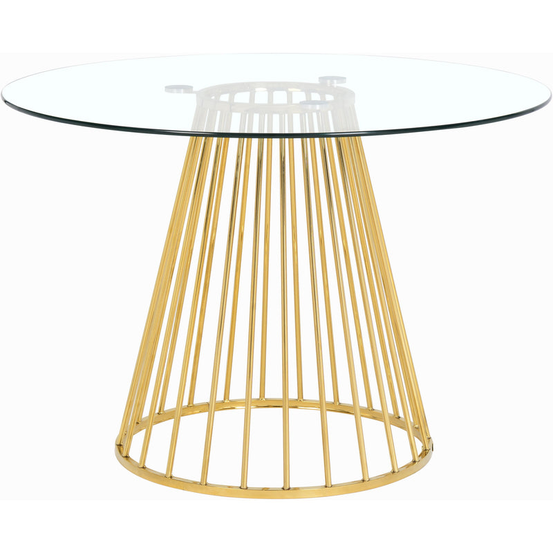 Meridian Round Gio Dining Table with Glass Top and Pedestal Base 751-T IMAGE 1