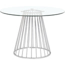 Meridian Round Gio Dining Table with Glass Top and Pedestal Base 752-T IMAGE 1