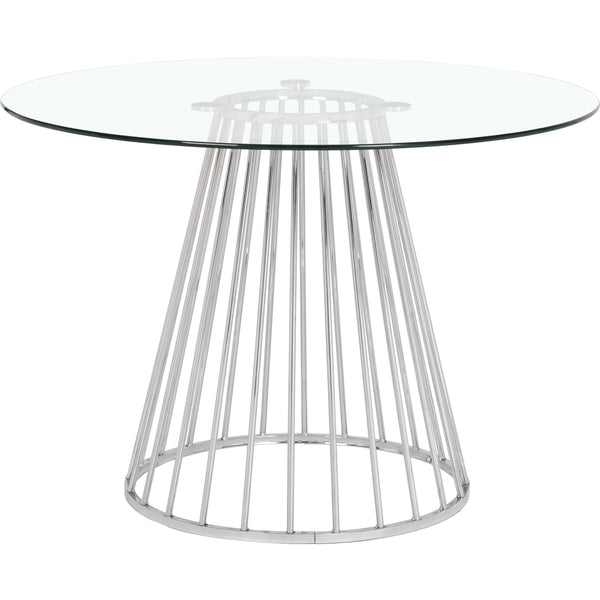 Meridian Round Gio Dining Table with Glass Top and Pedestal Base 752-T IMAGE 1