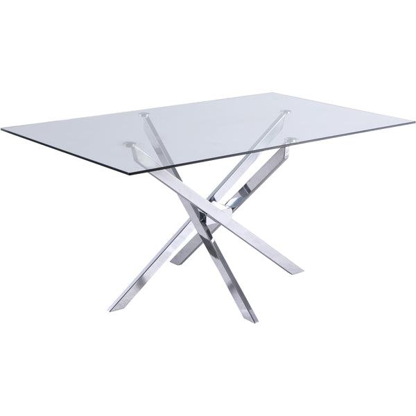 Meridian Xander Dining Table with Glass Top and Pedestal Base 901-T IMAGE 1