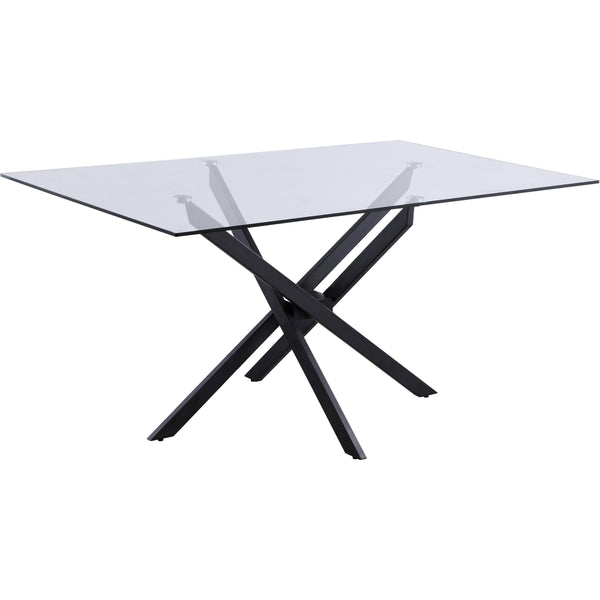 Meridian Xander Dining Table with Glass Top and Pedestal Base 903-T IMAGE 1