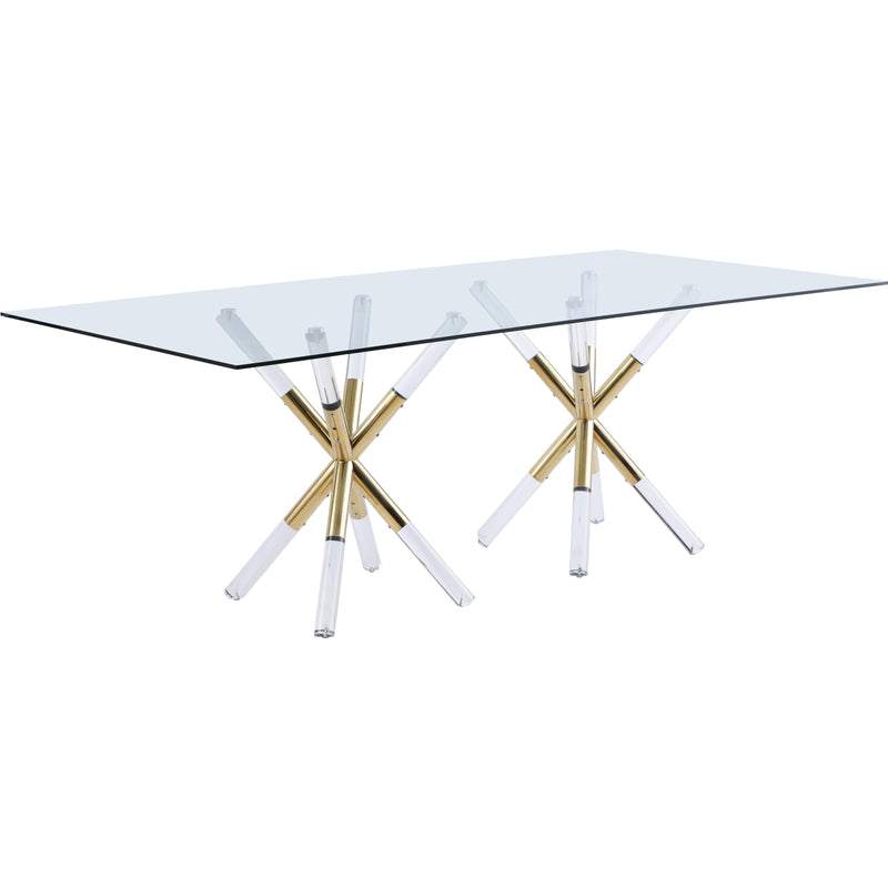 Meridian Mercury Dining Table with Glass Top and Pedestal Base 917-T IMAGE 1