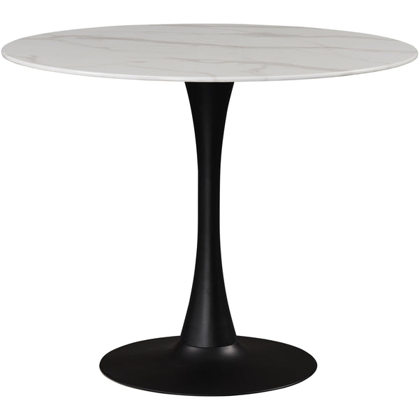 Meridian Round Tulip Dining Table with Faux Marble Top and Pedestal Base 973-T IMAGE 1