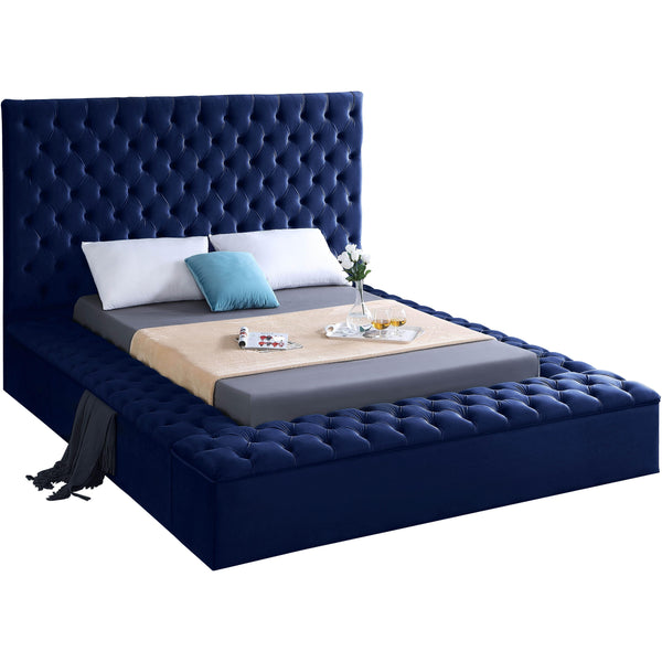Meridian Bliss King Upholstered Platform Bed with Storage BlissNavy-K IMAGE 1