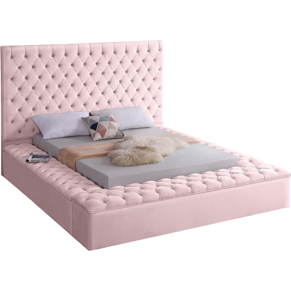Meridian Bliss King Upholstered Platform Bed with Storage BlissPink-K IMAGE 1