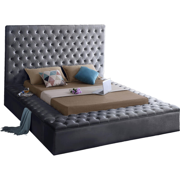 Meridian Bliss Queen Upholstered Platform Bed with Storage BlissGrey-Q IMAGE 1