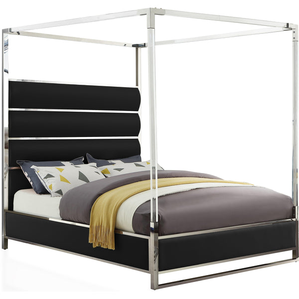 Meridian Encore King Upholstered Canopy Bed EncoreBlack-K IMAGE 1