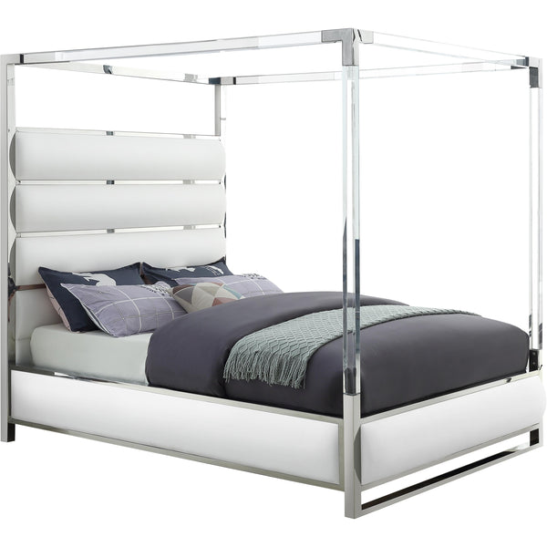 Meridian Encore Queen Upholstered Canopy Bed EncoreWhite-Q IMAGE 1