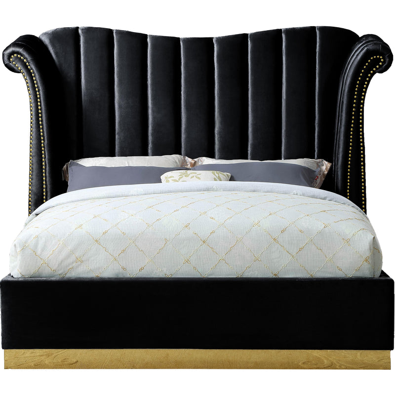 Meridian Flora Queen Upholstered Platform Bed FloraBlack-Q IMAGE 1