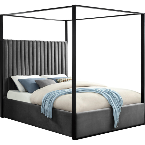 Meridian Jax King Upholstered Canopy Bed JaxGrey-K IMAGE 1