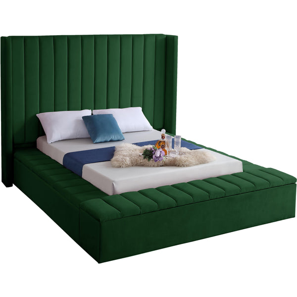 Meridian Kiki King Upholstered Platform Bed KikiGreen-K IMAGE 1