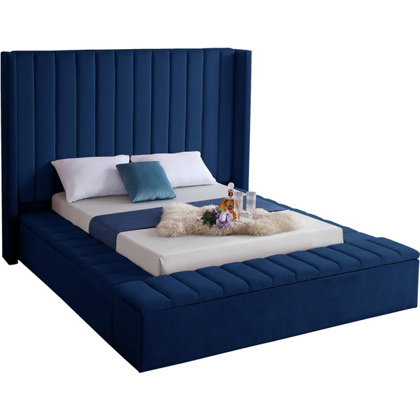 Meridian Kiki King Upholstered Platform Bed KikiNavy-K IMAGE 1