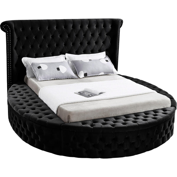 Meridian Luxus Queen Upholstered Platform Bed with Storage LuxusBlack-Q IMAGE 1