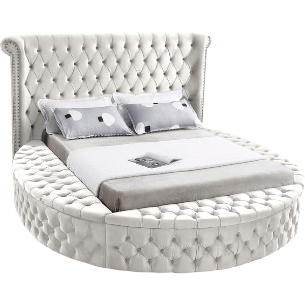 Meridian Luxus Queen Upholstered Platform Bed with Storage LuxusCream-Q IMAGE 1
