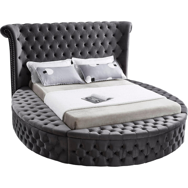 Meridian Luxus Queen Upholstered Platform Bed with Storage LuxusGrey-Q IMAGE 1