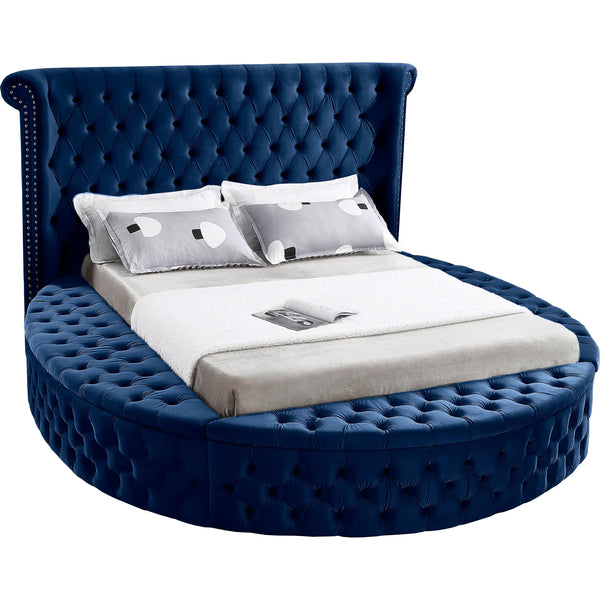 Meridian Luxus Queen Upholstered Platform Bed with Storage LuxusNavy-Q IMAGE 1
