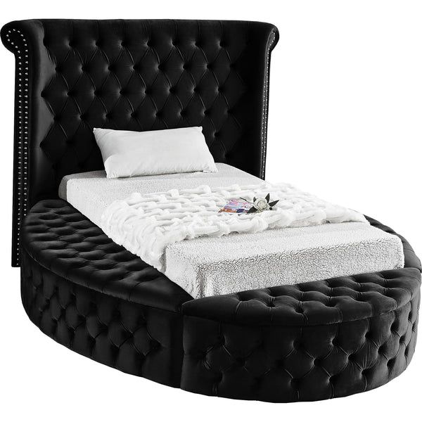 Meridian Luxus Twin Upholstered Platform Bed with Storage LuxusBlack-T IMAGE 1
