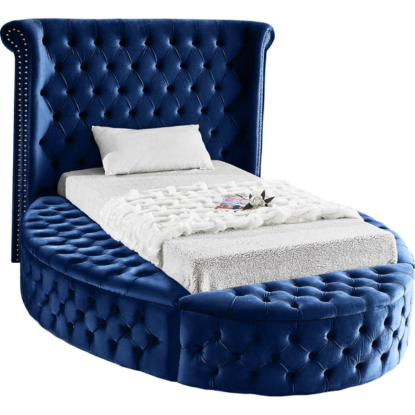 Meridian Luxus Twin Upholstered Platform Bed with Storage LuxusNavy-T IMAGE 1