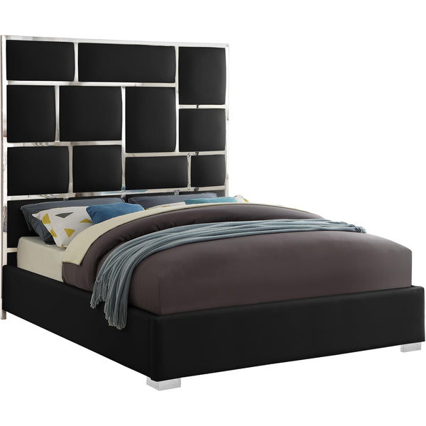 Meridian Milan Queen Upholstered Platform Bed MilanBlack-Q IMAGE 1