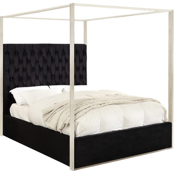 Meridian Porter King Upholstered Canopy Bed PorterBlack-K IMAGE 1