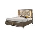 Acme Furniture Skylar King Upholstered Panel Bed with Storage 25317EK IMAGE 2