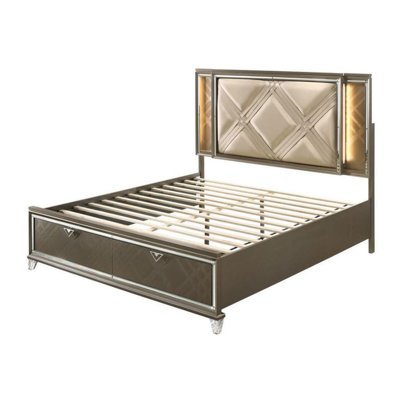 Acme Furniture Skylar Full Upholstered Panel Bed with Storage 25335F IMAGE 3