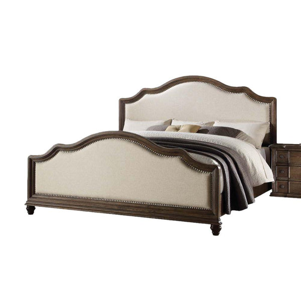 Acme Furniture Baudoin King Upholstered Panel Bed 26107EK IMAGE 1