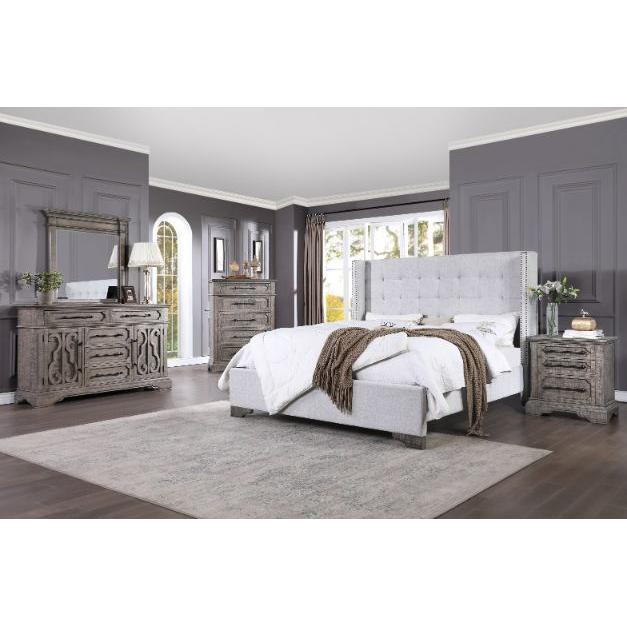 Acme Furniture Queen Upholstered Panel Bed 27700Q IMAGE 3