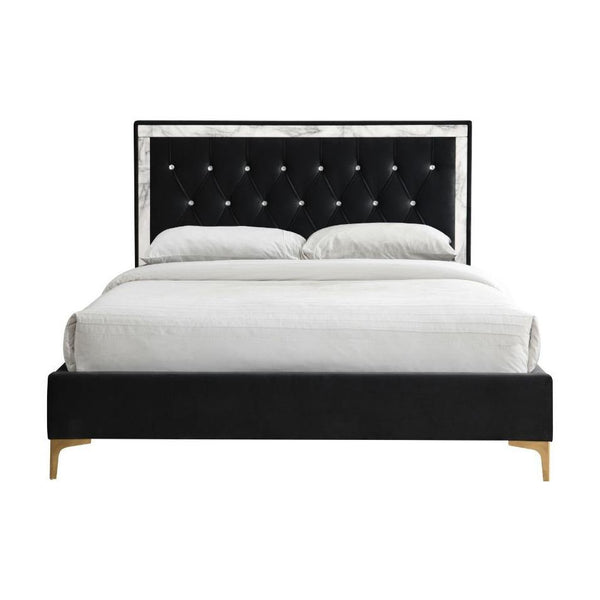 Acme Furniture Rowan Queen Upholstered Panel Bed 28990Q IMAGE 1