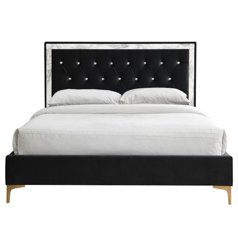 Acme Furniture Rowan Queen Upholstered Panel Bed 28990Q IMAGE 3