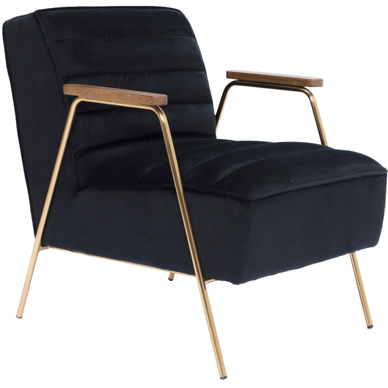 Meridian Woodford Stationary Fabric Accent Chair 521Black IMAGE 1