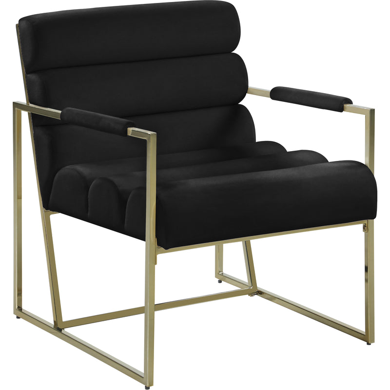 Meridian Wayne Stationary Fabric Accent Chair 526Black IMAGE 1