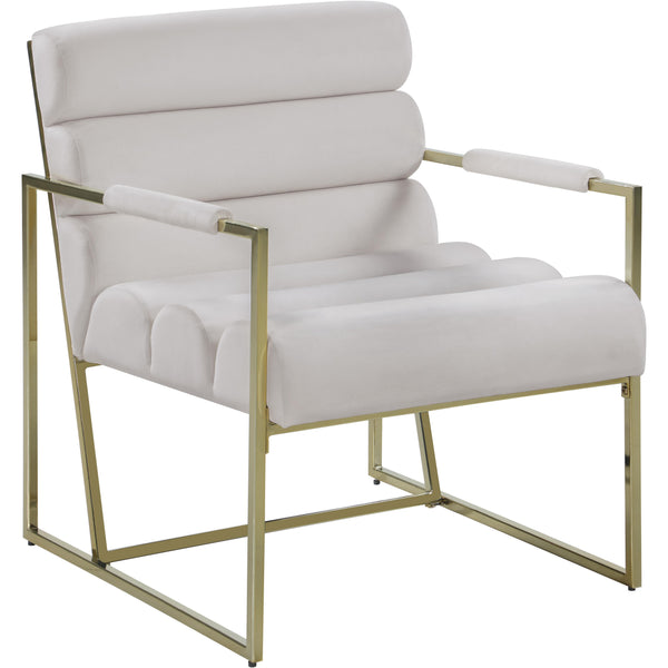 Meridian Wayne Stationary Fabric Accent Chair 526Cream IMAGE 1