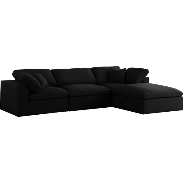 Meridian Serene Fabric 4 pc Sectional 601Black-Sec4A IMAGE 1