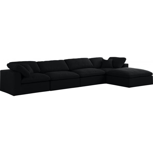 Meridian Serene Fabric 5 pc Sectional 601Black-Sec5A IMAGE 1