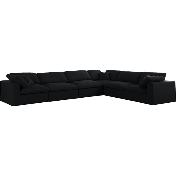 Meridian Serene Fabric 6 pc Sectional 601Black-Sec6A IMAGE 1