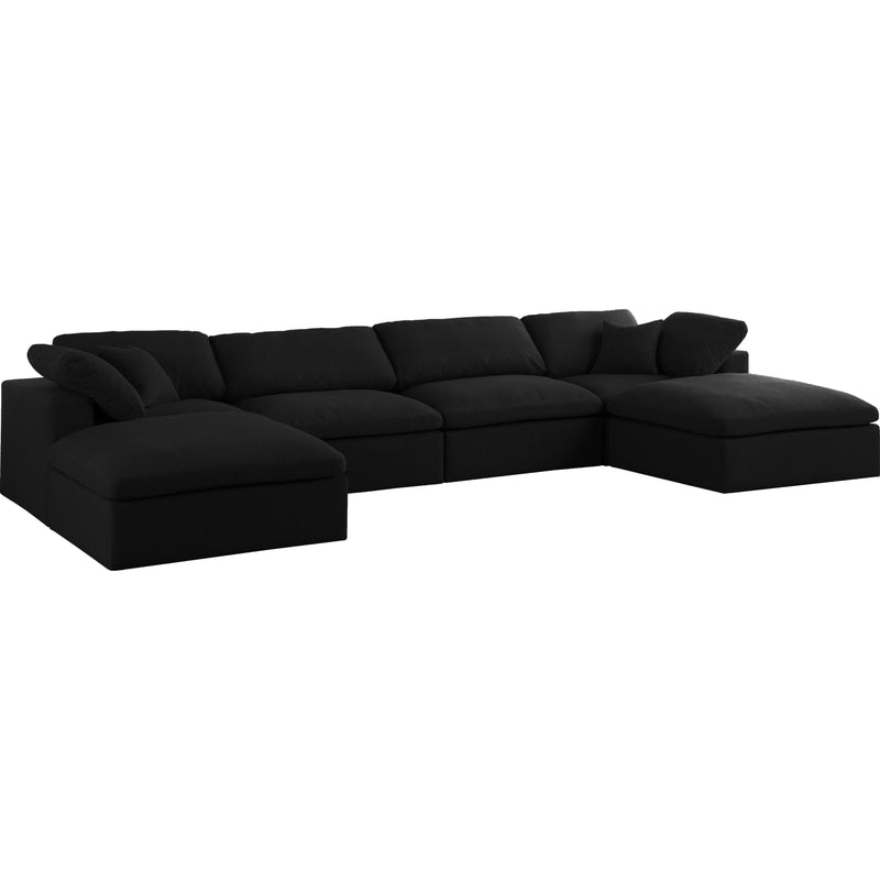 Meridian Serene Fabric 6 pc Sectional 601Black-Sec6B IMAGE 1