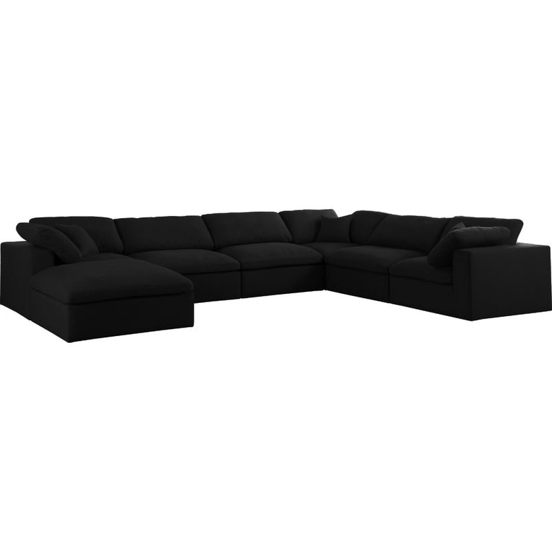 Meridian Serene Fabric 7 pc Sectional 601Black-Sec7A IMAGE 1