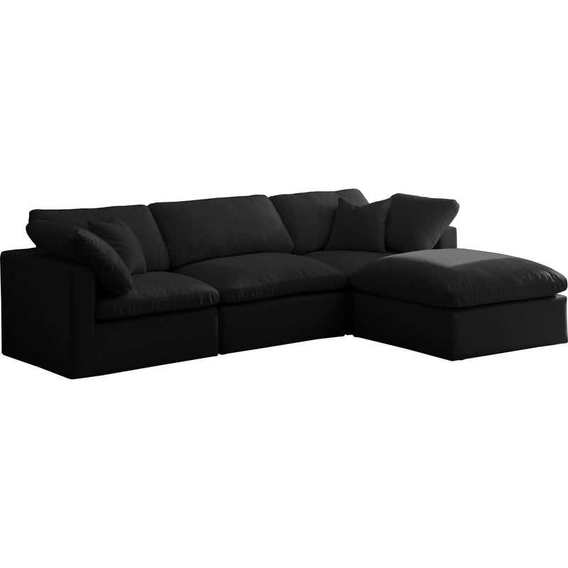 Meridian Plush Fabric 4 pc Sectional 602Black-Sec4A IMAGE 1