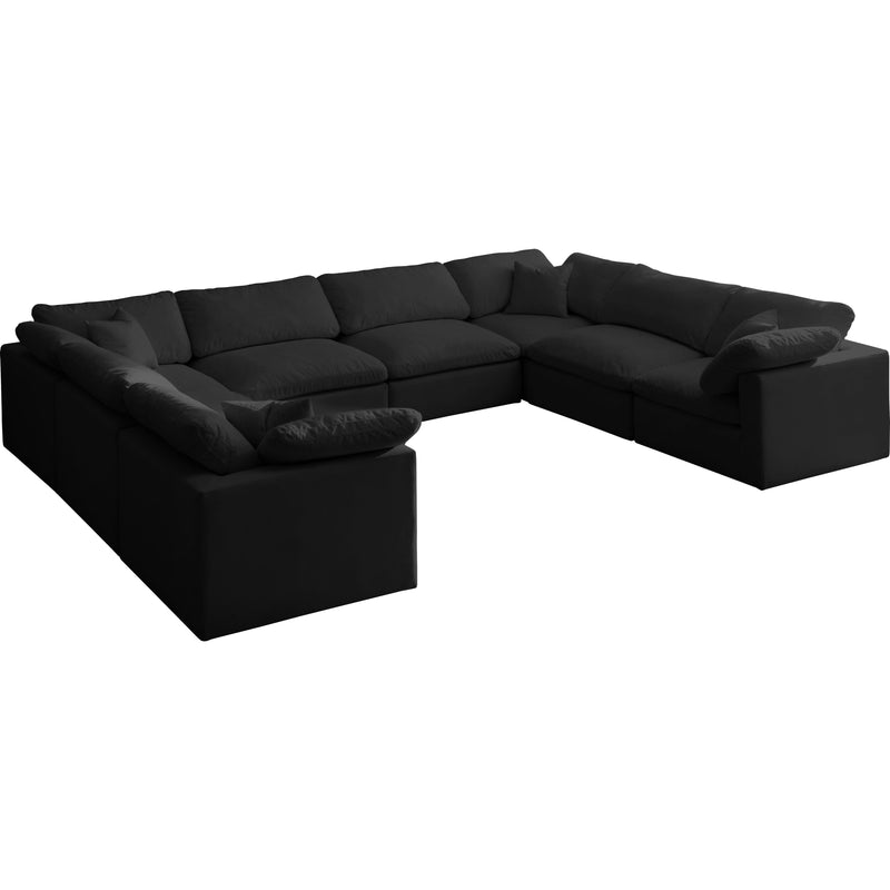 Meridian Plush Fabric 8 pc Sectional 602Black-Sec8A IMAGE 1