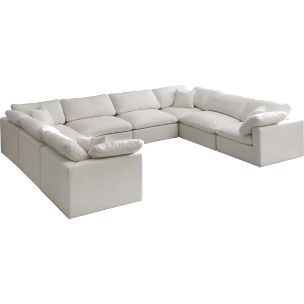 Meridian Plush Fabric 8 pc Sectional 602Cream-Sec8A IMAGE 1