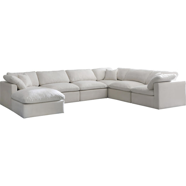 Meridian Plush Fabric 7 pc Sectional 602Cream-Sec7A IMAGE 1