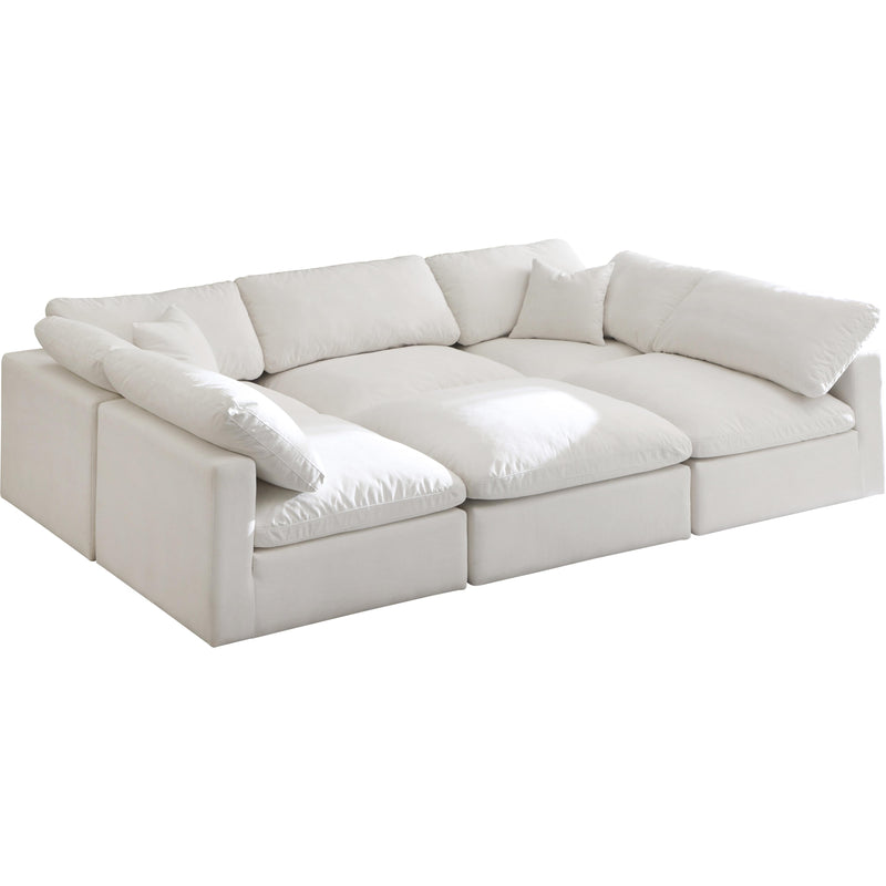 Meridian Plush Fabric 6 pc Sectional 602Cream-Sec6C IMAGE 1