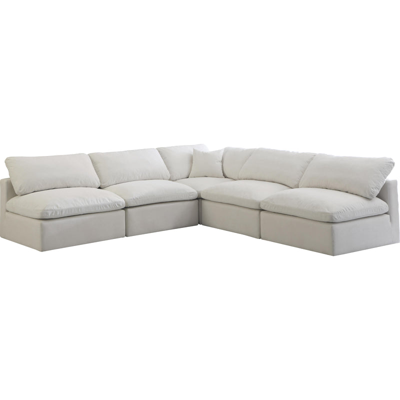 Meridian Plush Fabric 5 pc Sectional 602Cream-Sec5B IMAGE 1