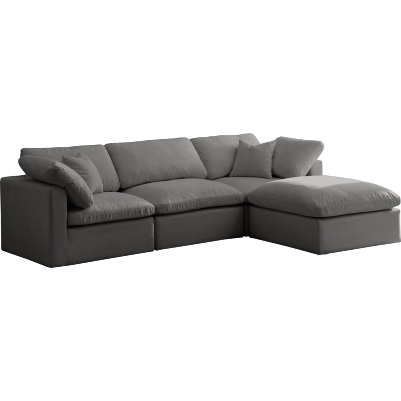 Meridian Plush Fabric 4 pc Sectional 602Grey-Sec4A IMAGE 1