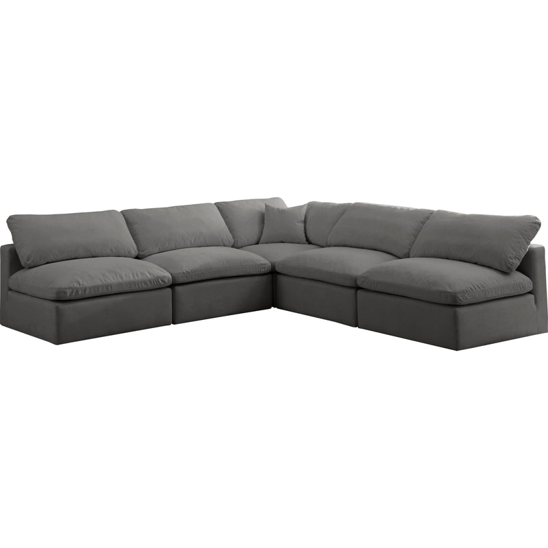 Meridian Plush Fabric 5 pc Sectional 602Grey-Sec5B IMAGE 1