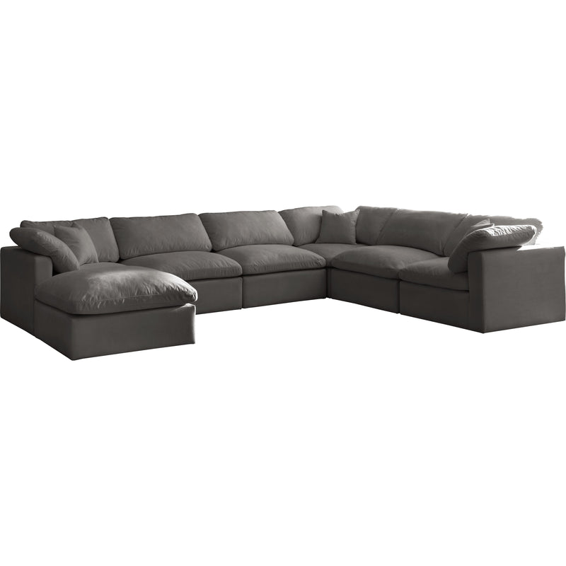 Meridian Plush Fabric 7 pc Sectional 602Grey-Sec7A IMAGE 1
